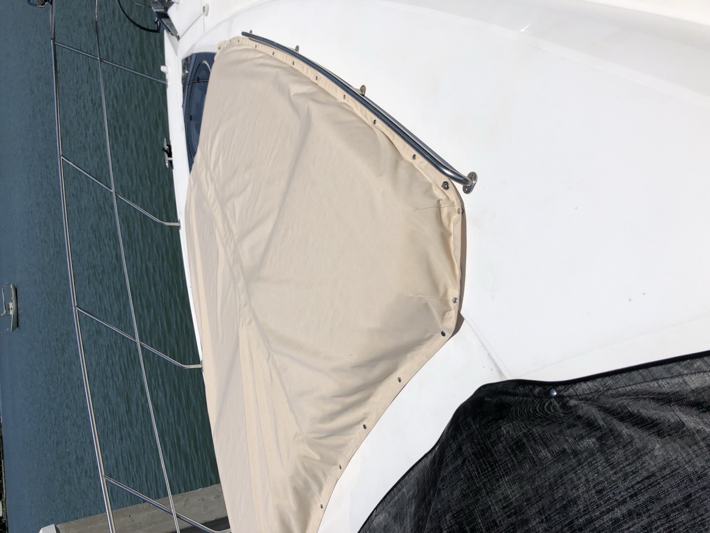 Custom cover fitted to the boat