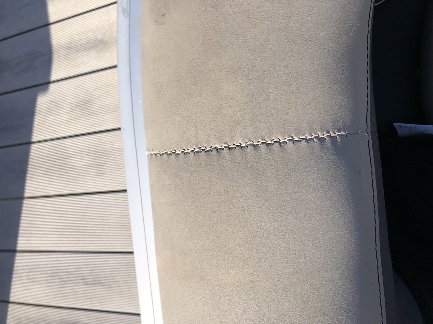 Seam closed and restitched